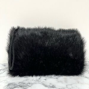 Donna Salyers fabulous furs black faux fur hand muff weddings cold weather